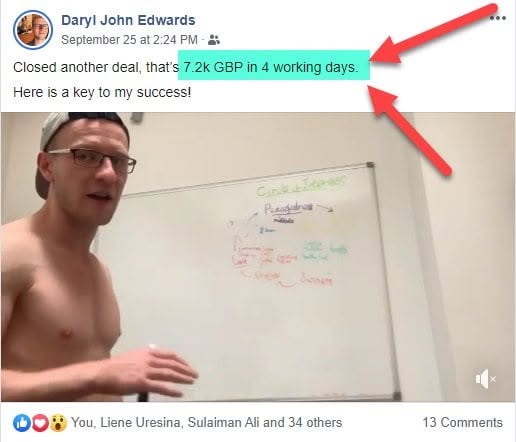 Daryl closed 7.2K GBP in 4 working days